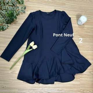 Pont Neuf　ポンヌフ　ドレープフリルデザインチュニック　2　長袖トップス(チュニック)