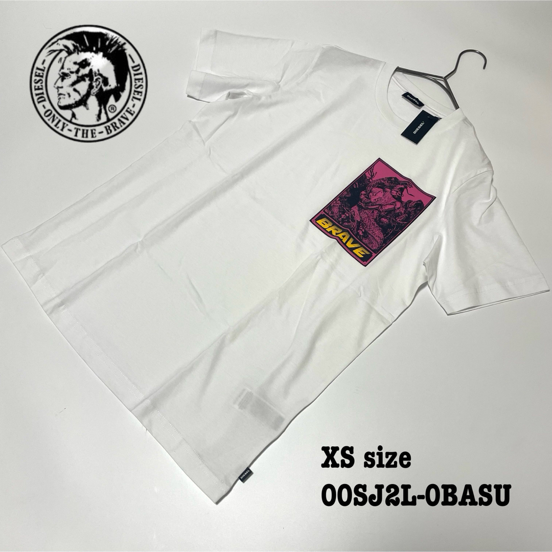 DIESEL(ディーゼル)の【新品】XS ディーゼル Tシャツ 半袖 Uネック グラフィック プリント 白 メンズのトップス(Tシャツ/カットソー(半袖/袖なし))の商品写真