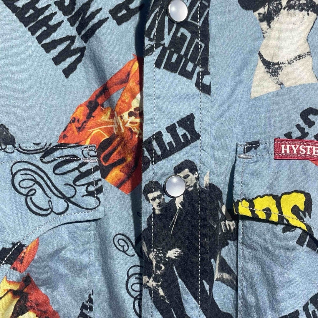 HYSTERIC GLAMOUR(ヒステリックグラマー)のヒステリックグラマー×ザ・クランプス コラボ 総柄プリント 長袖シャツ Mサイズ メンズのトップス(シャツ)の商品写真