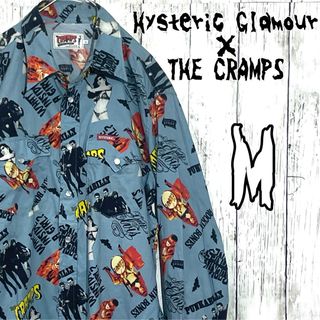 ヒステリックグラマー(HYSTERIC GLAMOUR)のヒステリックグラマー×ザ・クランプス コラボ 総柄プリント 長袖シャツ Mサイズ(シャツ)