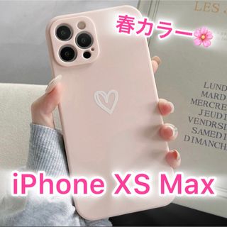 アイフォーン(iPhone)の【iPhoneXSmax】iPhoneケース ピンク ハート 手書き シンプル(iPhoneケース)