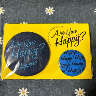 アラシ(嵐)の嵐 「Are you happy? 」　缶バッジ  札幌　青(アイドルグッズ)