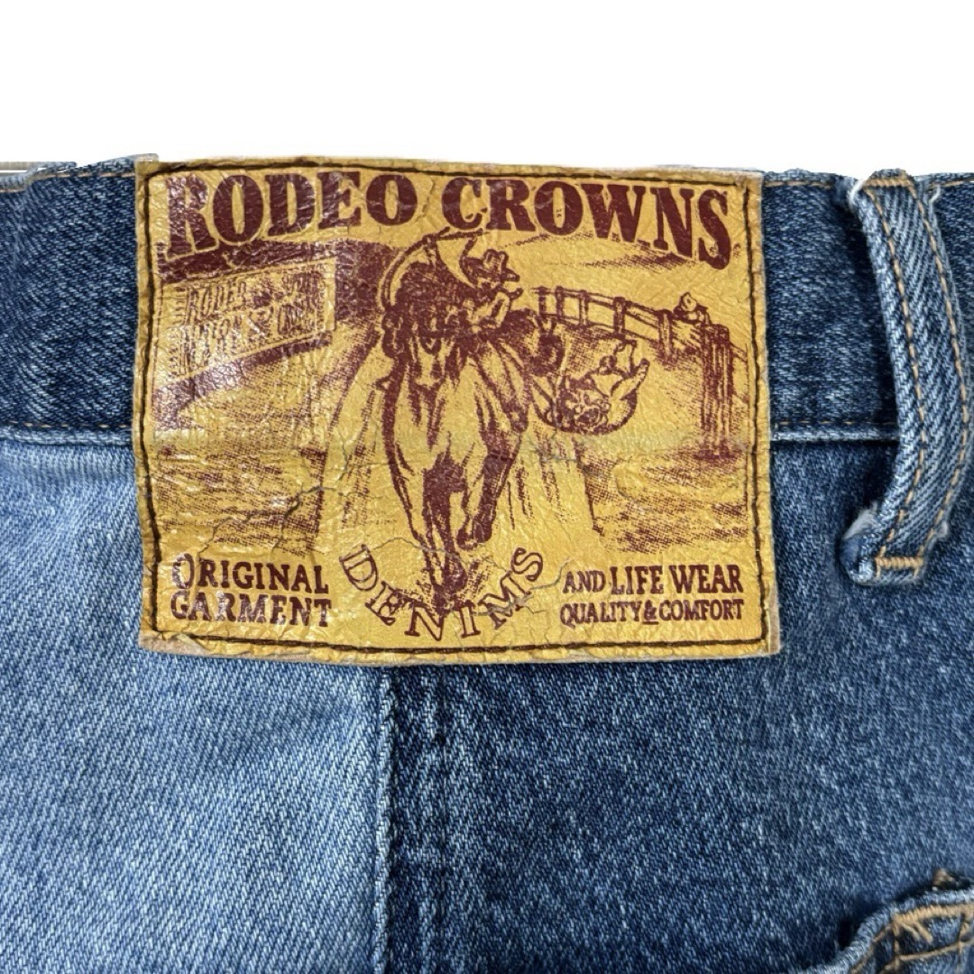 RODEO CROWNS(ロデオクラウンズ)のRODEO CROWNS リメイク風切替デニムパンツ レディースのパンツ(デニム/ジーンズ)の商品写真