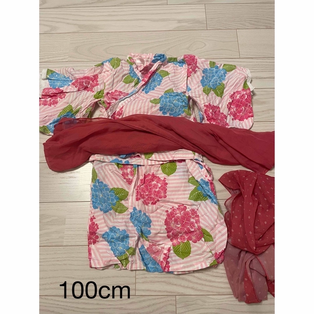 浴衣　ワンピース浴衣　あじさい　100cm キッズ/ベビー/マタニティのキッズ服女の子用(90cm~)(甚平/浴衣)の商品写真