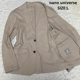 ナノユニバース(nano・universe)の春夏素材 ナノユニバース リネン混 ストレッチ アンコンジャケット L ベージュ(テーラードジャケット)