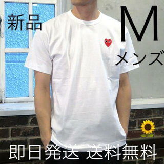 コムデギャルソン(COMME des GARCONS)の国内正規品 プレイコムデギャルソン メンズM Tシャツ ホワイト レッドハート(Tシャツ/カットソー(半袖/袖なし))