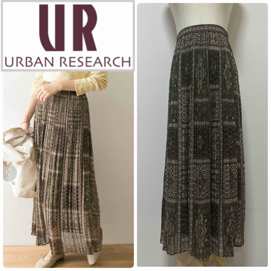 URBAN RESEARCH(アーバンリサーチ)のURBAN RESEARCH マルチプリーツエスニックプリントスカート レディースのスカート(ロングスカート)の商品写真
