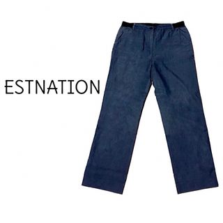 ESTNATION - ESTNATION【美品】シャンブレー カジュアル クロップドパンツ