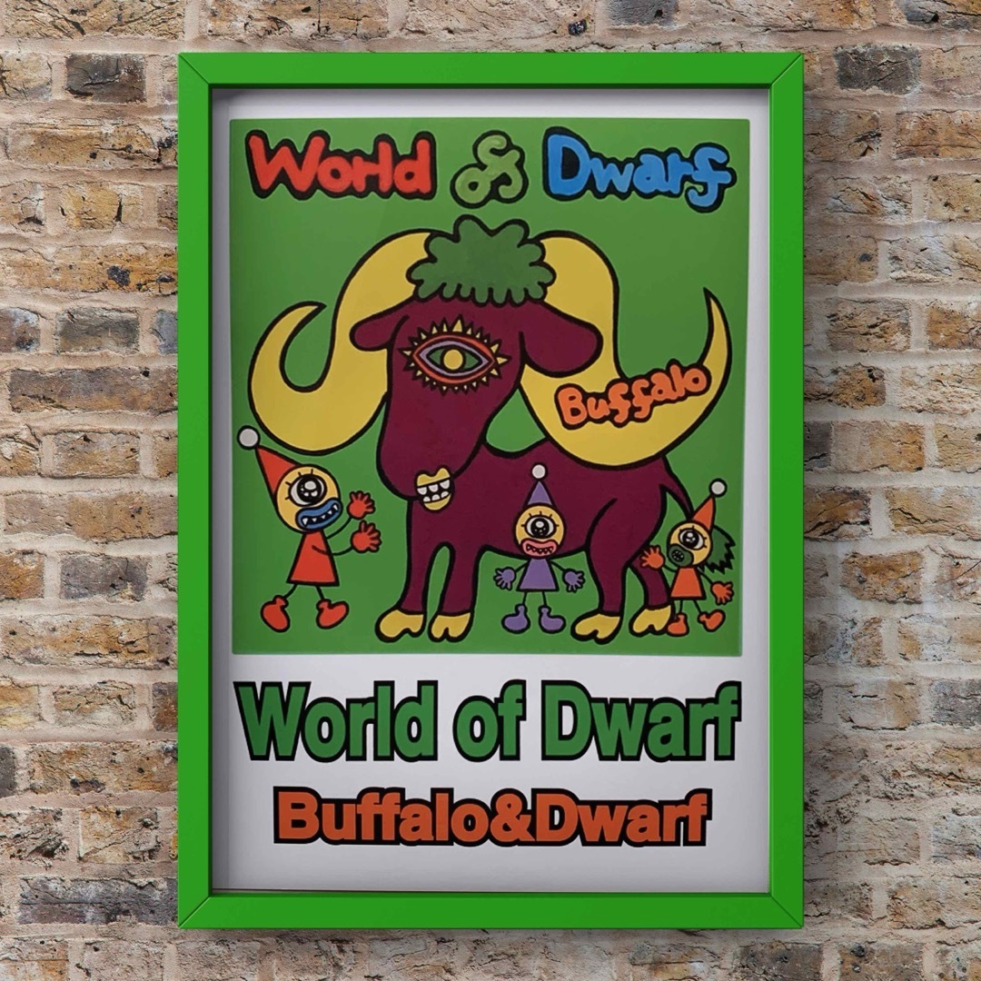 A4サイズポスター★World of Dwarf〜バッファローと小人 ハンドメイドのインテリア/家具(アート/写真)の商品写真