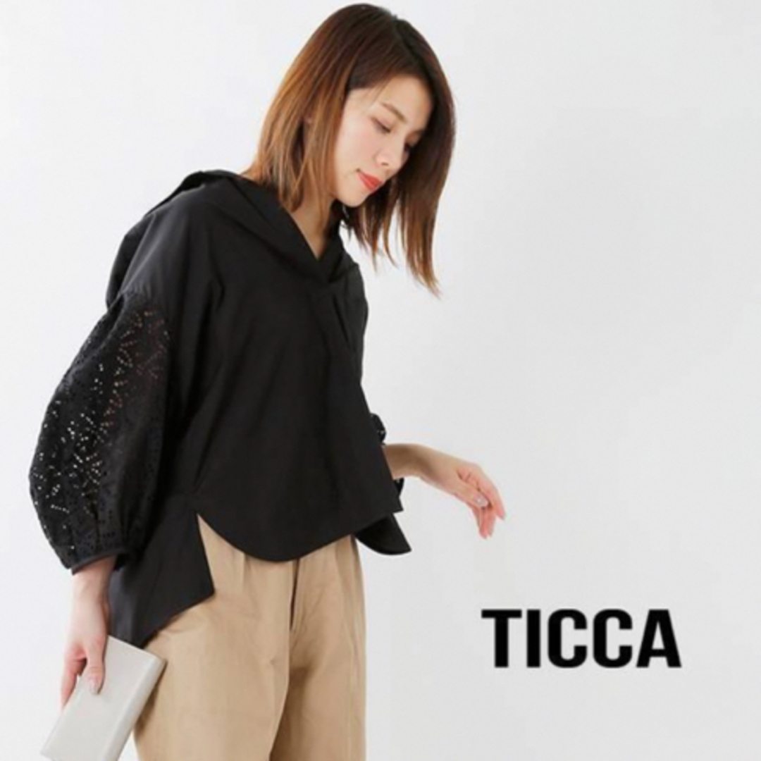 TICCA(ティッカ)のTICCA  コットンレースパフスリーブシャツ レディースのトップス(シャツ/ブラウス(長袖/七分))の商品写真