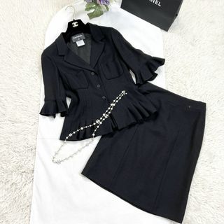 ★CHANEL★極美品★ビジューCOCO★ペプラム★セットアップスーツ