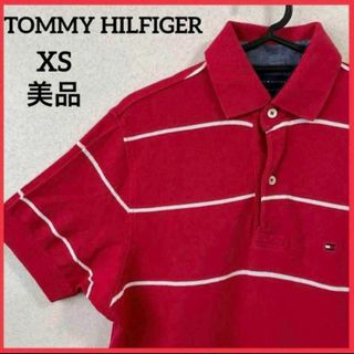 トミーヒルフィガー(TOMMY HILFIGER)の【希少】トミーヒルフィガー ポロシャツ 半袖 ボーダー ワンポイント刺繍 ロゴ(ポロシャツ)