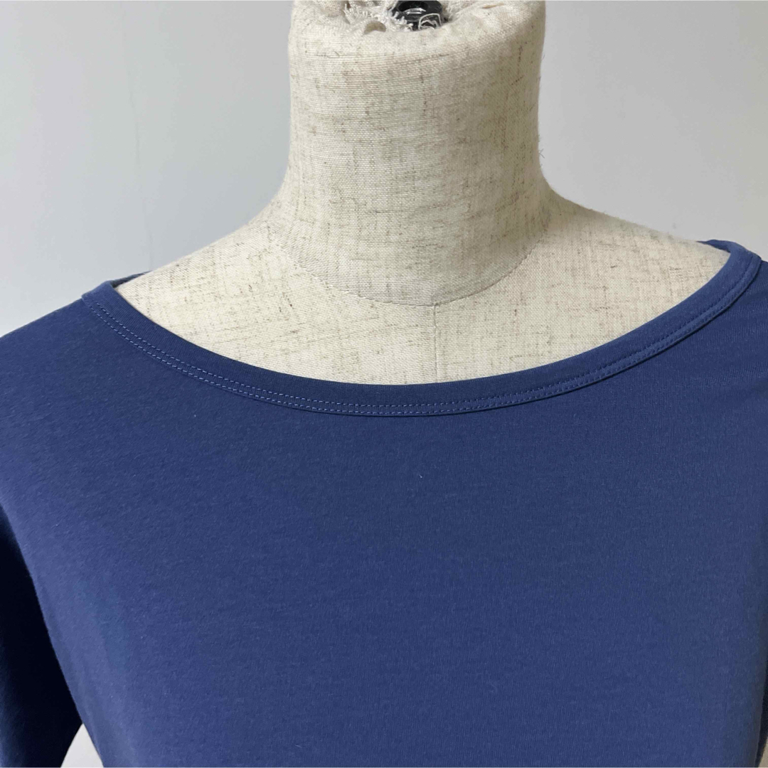 UNIQLO(ユニクロ)の【UNIQLO】 レディース 半袖 シャツ 無地 ネイビー ブルー Tシャツ レディースのトップス(シャツ/ブラウス(半袖/袖なし))の商品写真