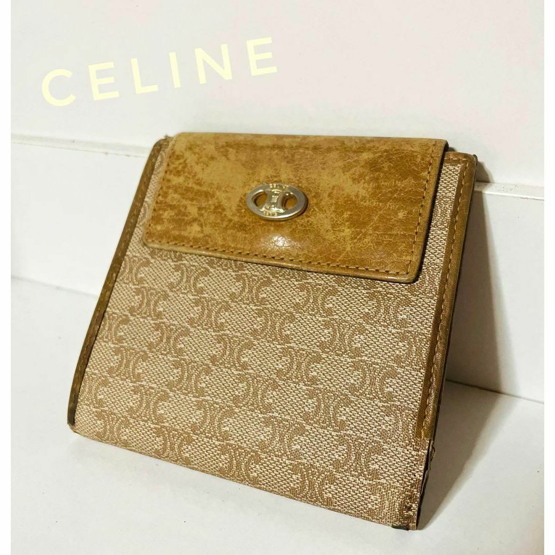 celine(セリーヌ)のCELINE セリーヌ 折財布 ベージュ ブランド 財布　レディース レディースのファッション小物(財布)の商品写真