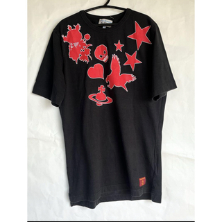 ヴィヴィアンウエストウッド(Vivienne Westwood)のヴィヴィアン ウエストウッド　赤オーブ鳥ハートスカル　黒Tシャツ(Tシャツ/カットソー(半袖/袖なし))