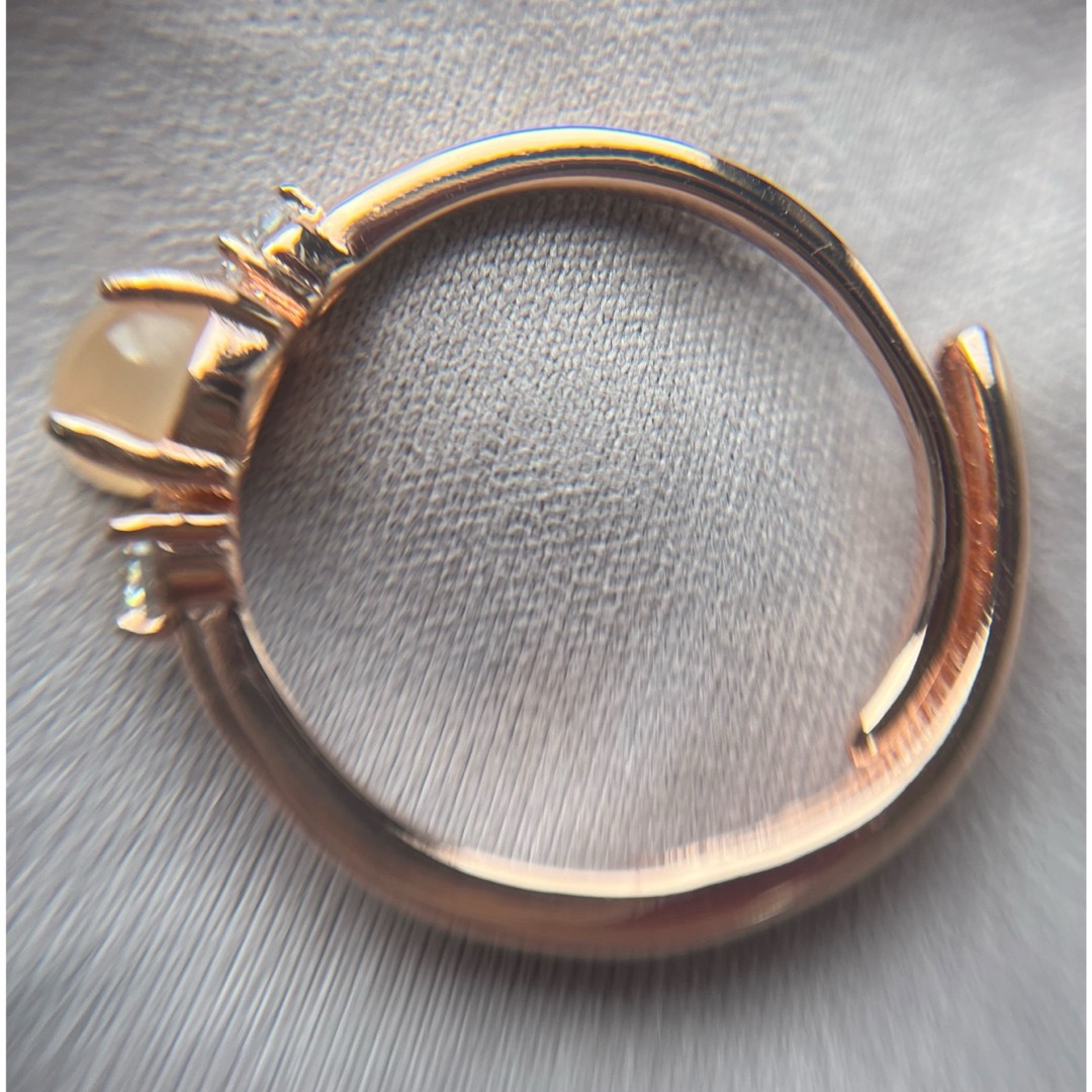 天然石 オレンジムーンストーンリング 指輪 ハンドメイドのアクセサリー(リング)の商品写真