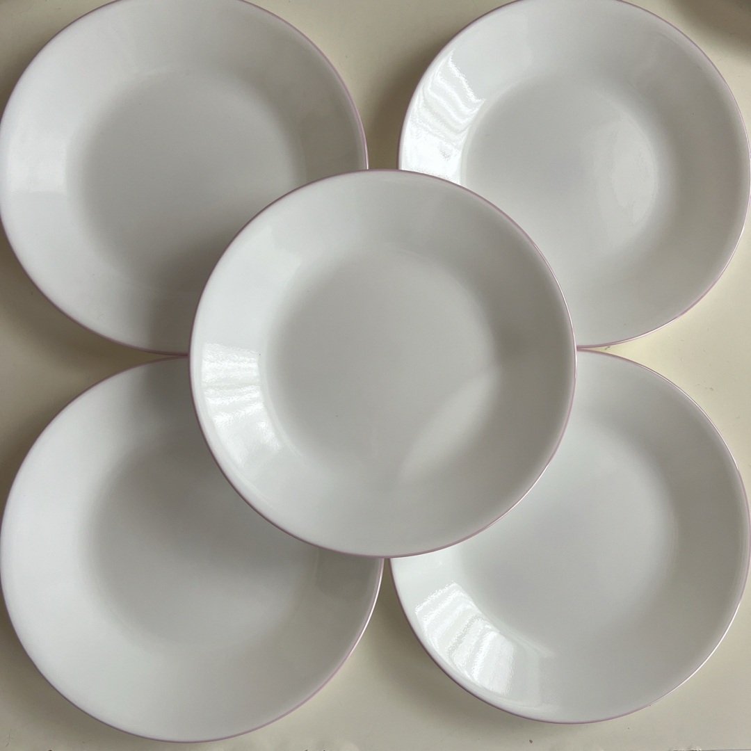 CORELLE(コレール)のコレール誕生40周年記念限定 リムカラーシリーズ ピンク  プレート小皿 5枚 インテリア/住まい/日用品のキッチン/食器(食器)の商品写真