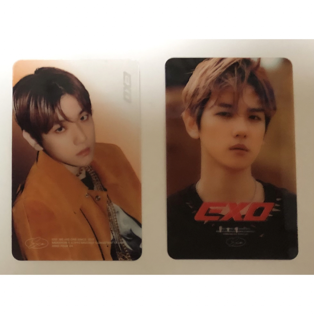 EXO(エクソ)のEXO ベッキョン 透明 フォトカード  ③ エンタメ/ホビーのタレントグッズ(アイドルグッズ)の商品写真