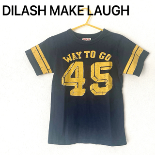 DILASH MAKE LAUGH Tシャツ　130 半袖　ネイビー　イエロー(Tシャツ/カットソー)