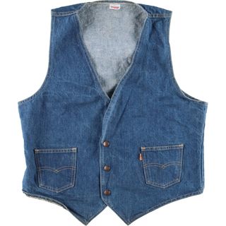 古着 70年代 リーバイス Levi's 60505-0213 オレンジタブ ジレ デニムベスト USA製 メンズL ヴィンテージ /eaa433750