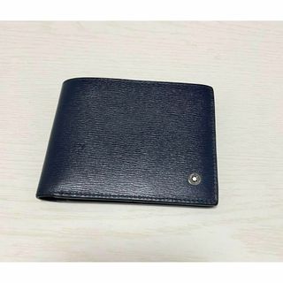 MONTBLANC - Mont Blanc モンブラン 二つ折り財布 札入れ ネイビー レザー 財布