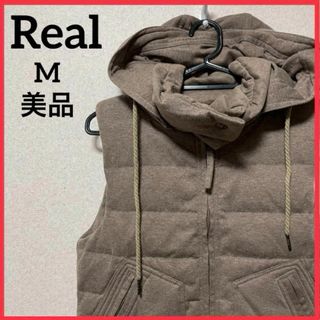 リアル(REAL)の【希少】Real ダウンベスト ダウンジャケット アウター ジャンパー 無地(ダウンベスト)