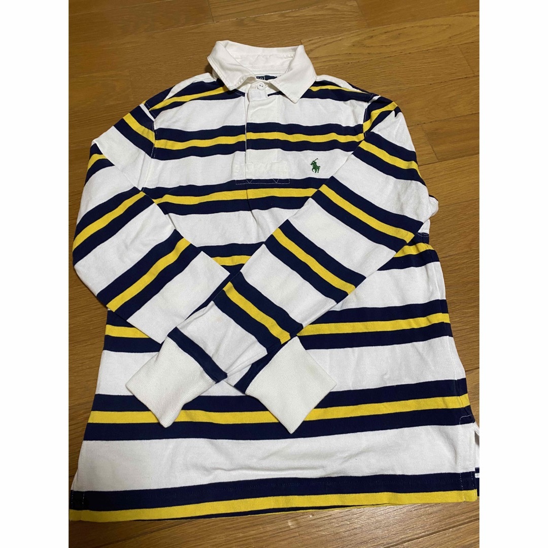 POLO RALPH LAUREN(ポロラルフローレン)のロングポロ/ラガーシャツ/スモールポニー/太ピッチボーダー/XS メンズのトップス(ポロシャツ)の商品写真