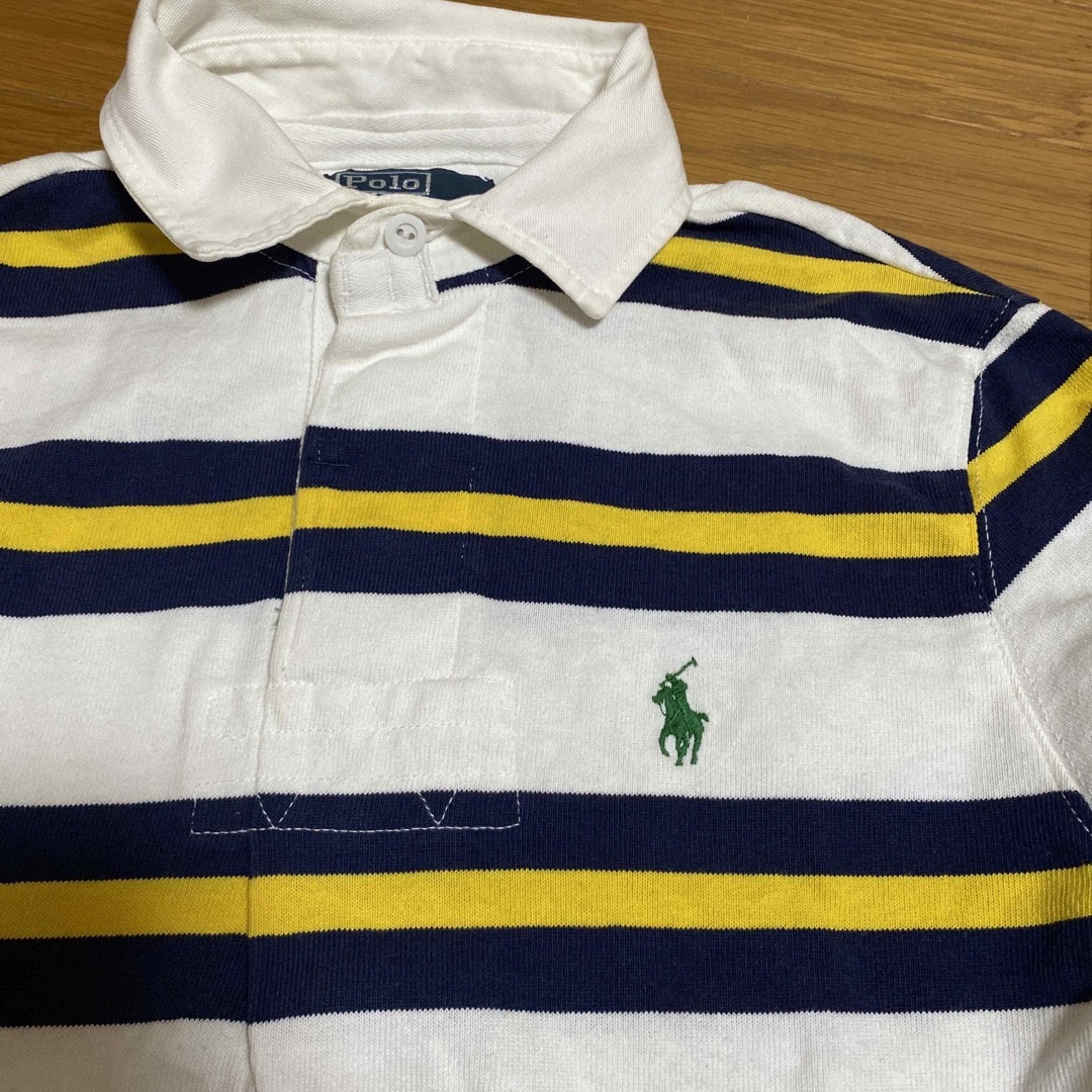 POLO RALPH LAUREN(ポロラルフローレン)のロングポロ/ラガーシャツ/スモールポニー/太ピッチボーダー/XS メンズのトップス(ポロシャツ)の商品写真