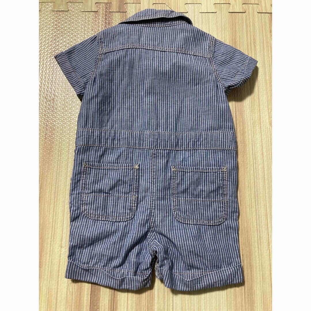 babyGAP(ベビーギャップ)のBaby GAP カバーオール　デニム　ヒッコリー キッズ/ベビー/マタニティのベビー服(~85cm)(カバーオール)の商品写真