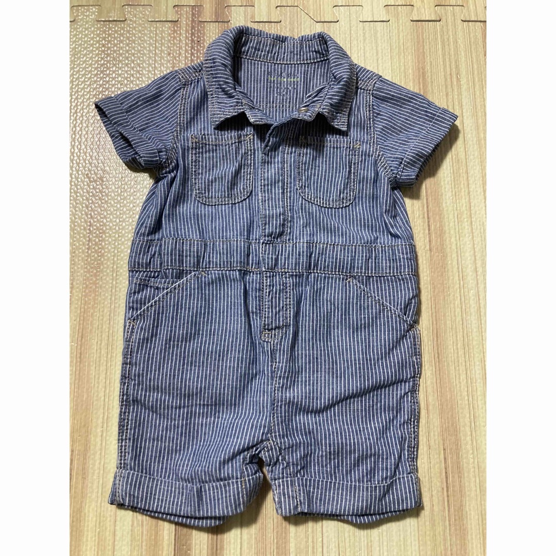 babyGAP(ベビーギャップ)のBaby GAP カバーオール　デニム　ヒッコリー キッズ/ベビー/マタニティのベビー服(~85cm)(カバーオール)の商品写真