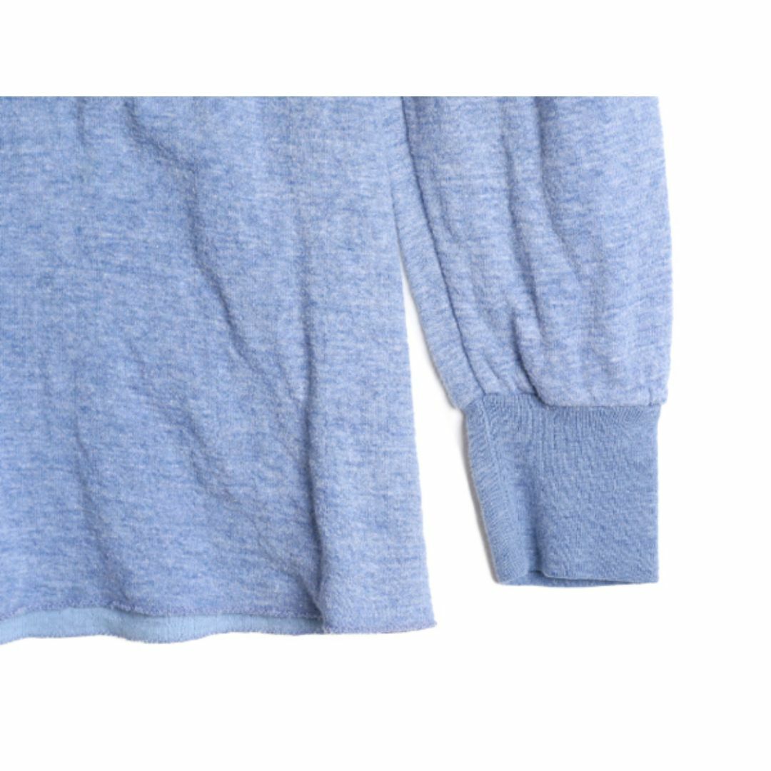 70s USA製 duofold 2レイヤー 長袖 Tシャツ メンズ S 程/ 古着 70年代 ヴィンテージ クルーネック ロンT アンダーシャツ インナー 無地 青 メンズのトップス(Tシャツ/カットソー(七分/長袖))の商品写真