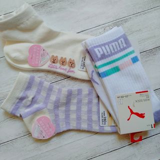 PUMA - 女の子ソックス 3足セット 21～24cm着丈