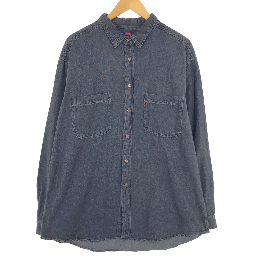 Levi's(リーバイス)の古着 リーバイス Levi's 長袖 ブラックデニムシャツ メンズXL /eaa321803 メンズのトップス(シャツ)の商品写真