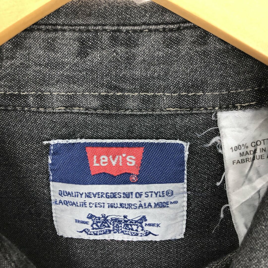 Levi's(リーバイス)の古着 リーバイス Levi's 長袖 ブラックデニムシャツ メンズXL /eaa321803 メンズのトップス(シャツ)の商品写真