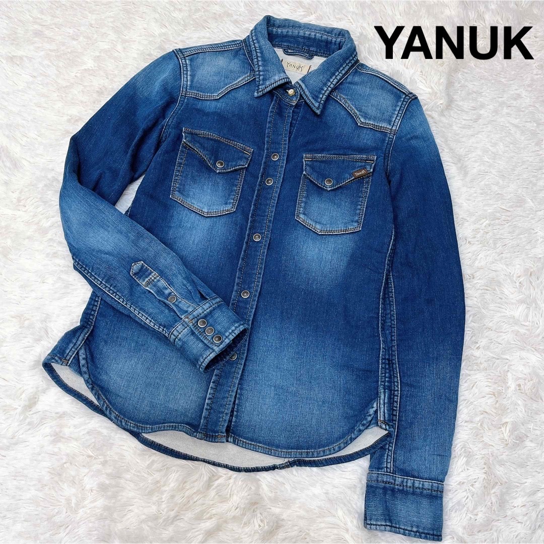 YANUK(ヤヌーク)の美品 YANUK ヤヌーク デニット ウエスタンシャツ レディースのトップス(シャツ/ブラウス(長袖/七分))の商品写真