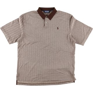 ラルフローレン(Ralph Lauren)の古着 ラルフローレン Ralph Lauren POLO GOLF ポロゴルフ ヘリンボーン 半袖 ポロシャツ メンズL /eaa430064(ポロシャツ)