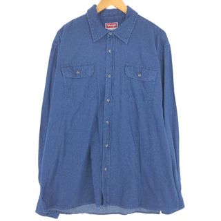 ラングラー(Wrangler)の古着 ラングラー Wrangler 長袖 デニムシャツ メンズXL /eaa433849(シャツ)