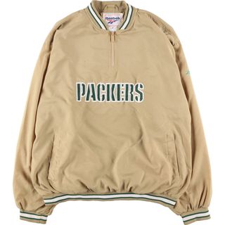 リーボック(Reebok)の古着 90年代 リーボック Reebok NFL GREENBAY PACKERS グリーンベイパッカーズ ハーフジップ ウォームアッププルオーバー メンズM /eaa435562(ナイロンジャケット)