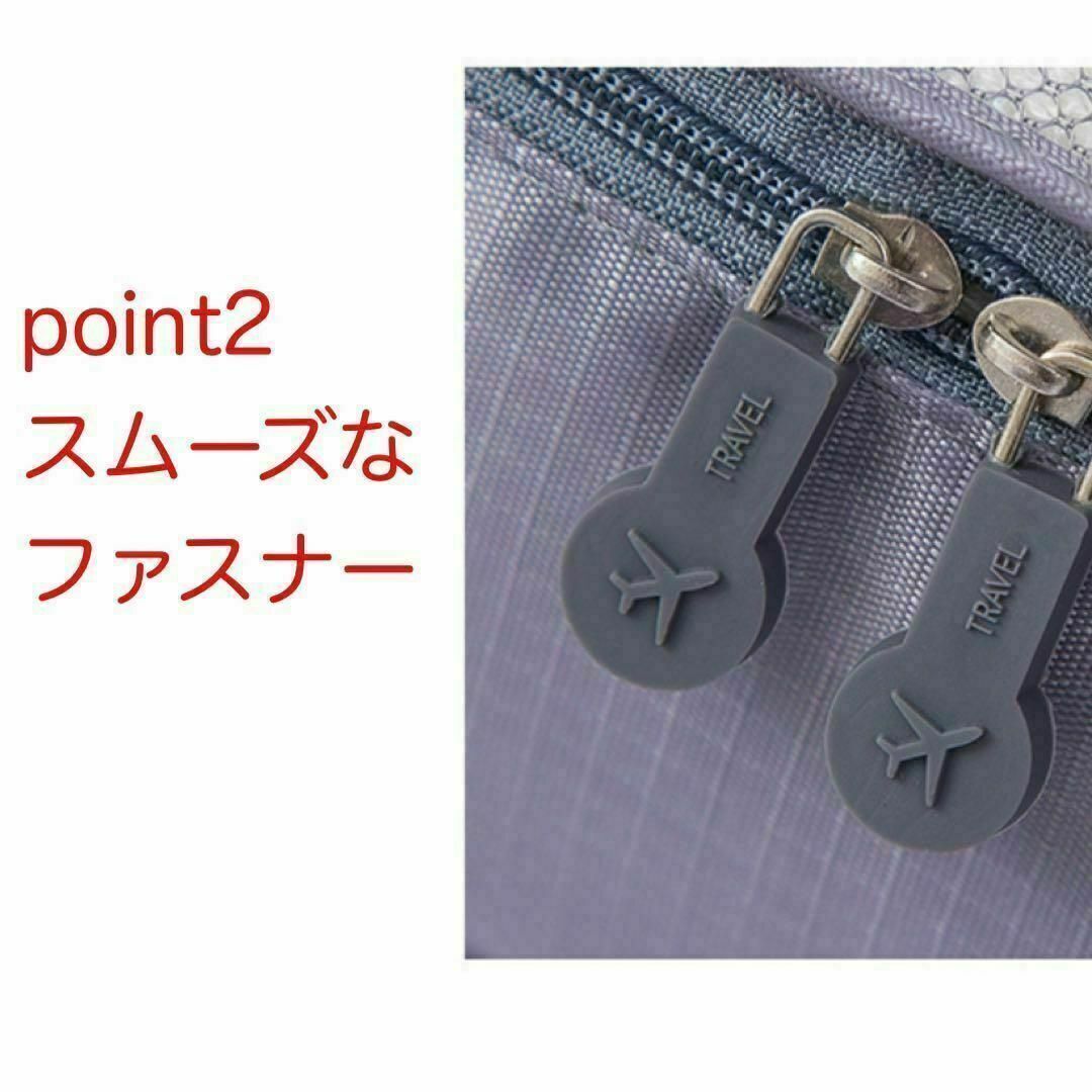 トラベルポーチ　ブラック　7点セット　小分け袋　旅行　便利　キャリーバッグ インテリア/住まい/日用品の日用品/生活雑貨/旅行(旅行用品)の商品写真