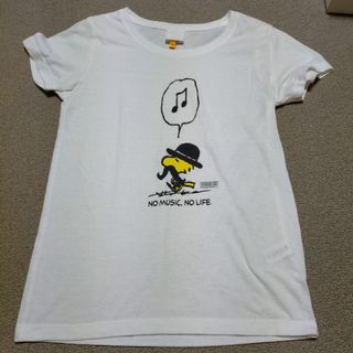 スヌーピー(SNOOPY)のスヌーピー　タワーレコード　コラボ　Tシャツ　ウッドストック　白　S(Tシャツ(半袖/袖なし))