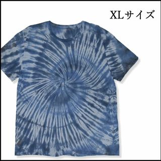 ヘインズ(Hanes)のメンズタイダイ染め半袖TシャツXL 古着屋　トップス　まだら　青　春夏秋　柄物(Tシャツ/カットソー(半袖/袖なし))