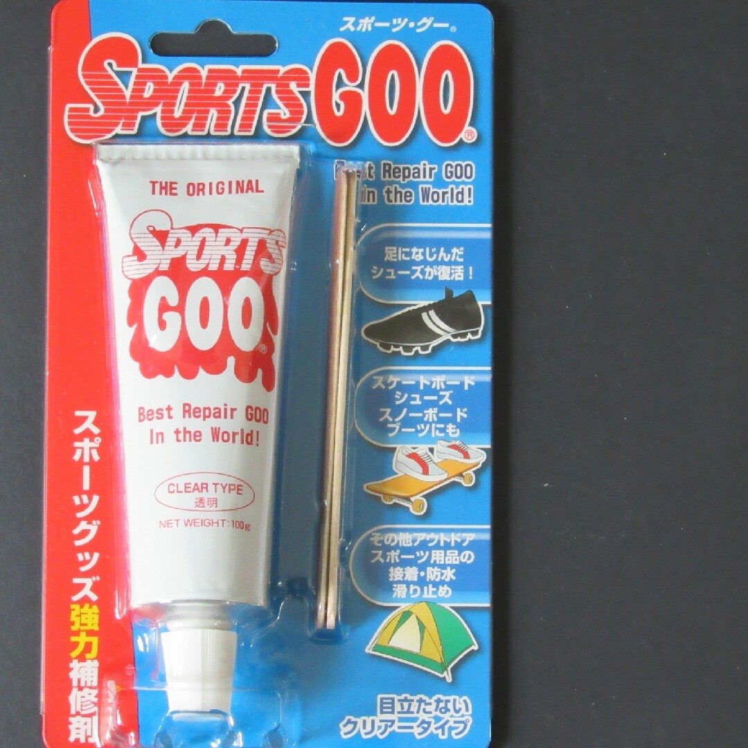 スポーツグー　クリア(透明)タイプ★新品未開封★SPORTS GOO 100g スポーツ/アウトドアのスポーツ/アウトドア その他(スケートボード)の商品写真