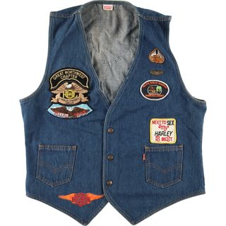 Levi's - 古着 70年代 リーバイス Levi's ワッペンカスタム ジレ デニムベスト メンズL /eaa433747