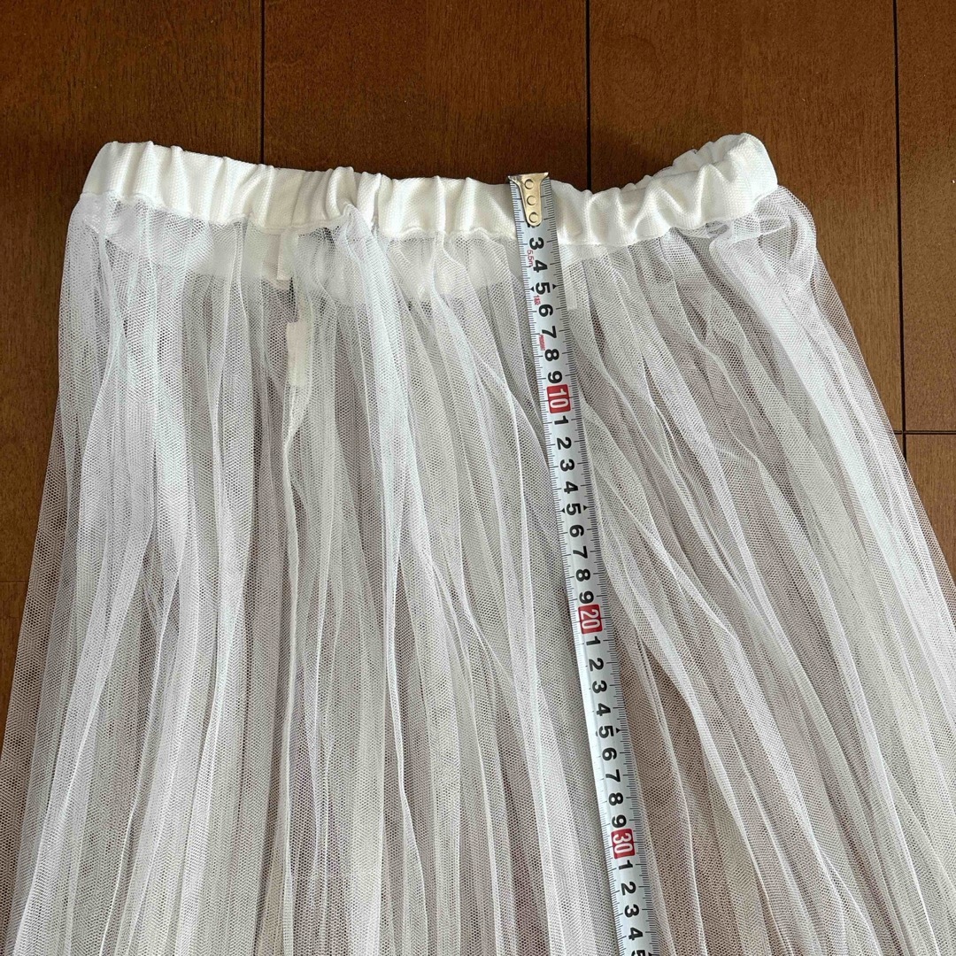 レディース チュールスカート 白 ホワイトシースルー レディースのスカート(その他)の商品写真