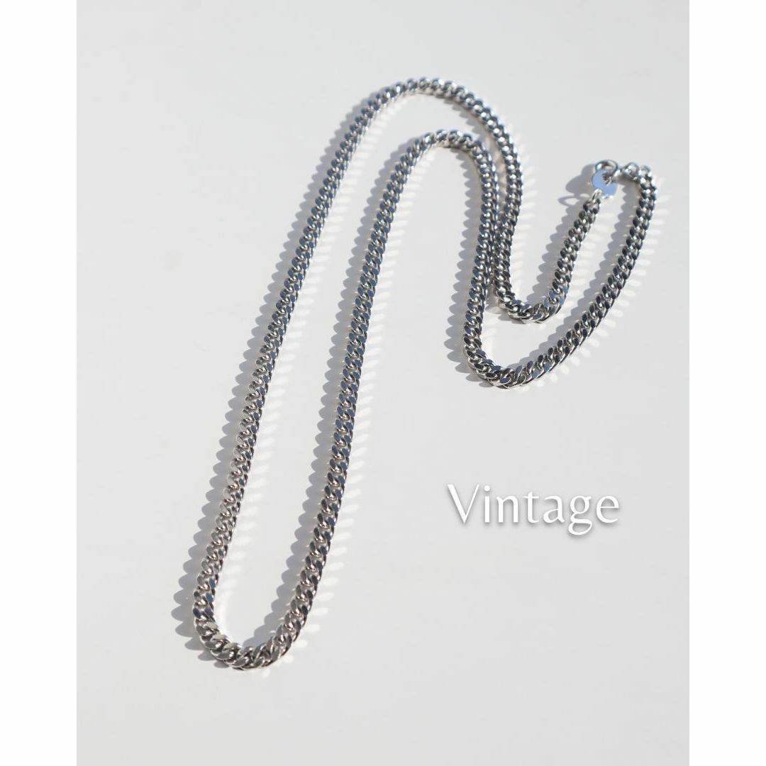 VINTAGE(ヴィンテージ)のシルバーカラー 喜平 vintage ロング ネックレス 4㎜ 2面シングル メンズのアクセサリー(ネックレス)の商品写真