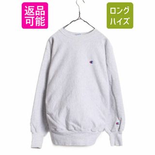 チャンピオン(Champion)の90s USA製 チャンピオン リバースウィーブ スウェット メンズ XL / 古着 90年代 オールド Champion トレーナー 裏起毛 ワンポイント グレー(スウェット)