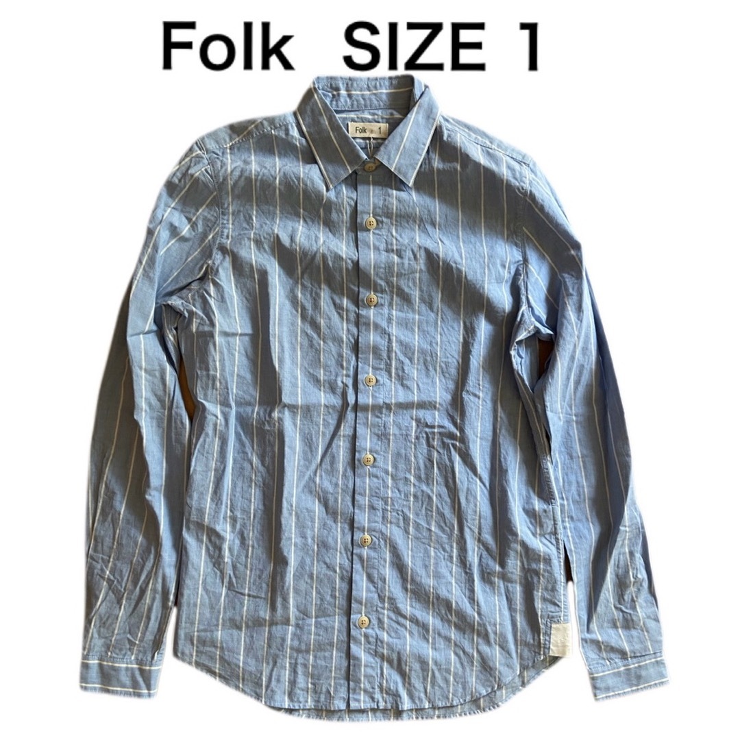 FOLK(フォーク)の未使用タグ付 Folk フォーク 長袖シャツ ボタンダウン ストライプ サイズ1 メンズのトップス(シャツ)の商品写真