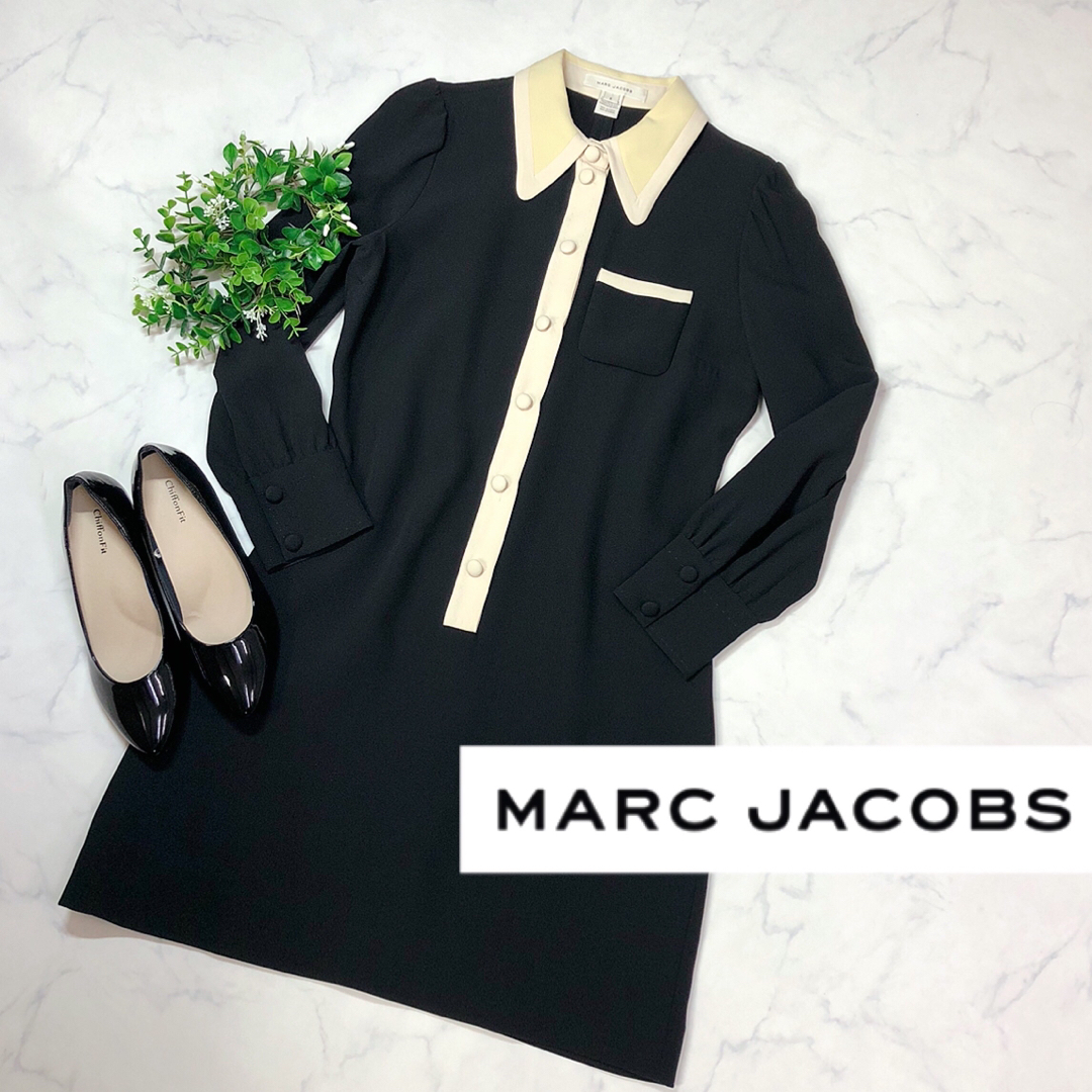 MARC JACOBS(マークジェイコブス)のマークジェイコブスのシルク100%ワンピース美品ブラック レディースのワンピース(ひざ丈ワンピース)の商品写真