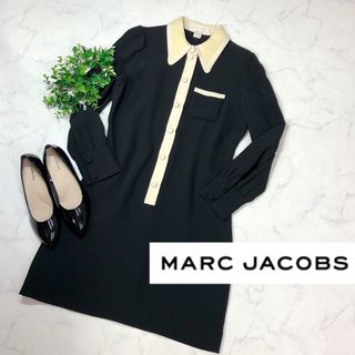 マークジェイコブス(MARC JACOBS)のマークジェイコブスのシルク100%ワンピース美品ブラック(ひざ丈ワンピース)