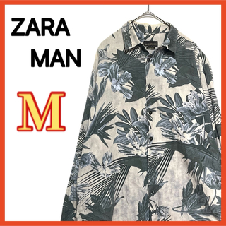 ザラ(ZARA)のZARA MAN 花柄 総柄シャツ アロハ M  SLIM FIT スペイン製(シャツ)
